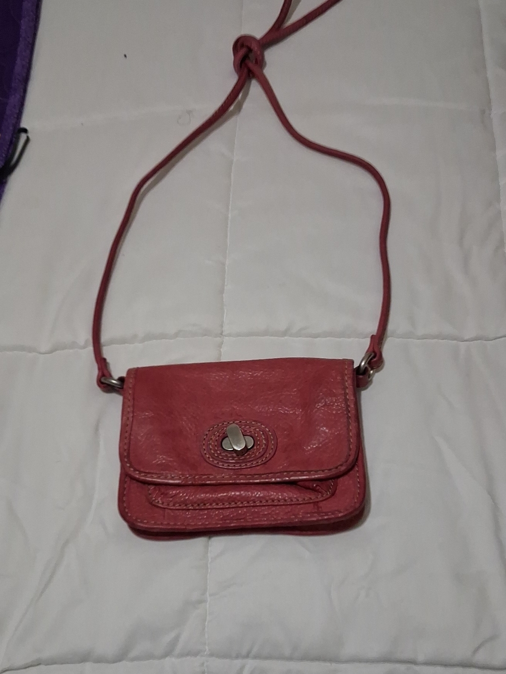 Fossil Pebbled Leather Crossbody with Turn-Lock Closure 5x7